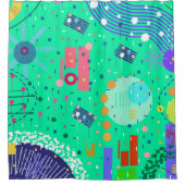 Zee Schuim Zomer: Abstracte Kunst  Douchegordijn (Voorkant)