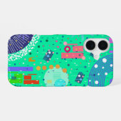 Zee Schuim Zomer: Abstracte Kunst iPhone 16 Hoesje (Achterkant horizontaal)