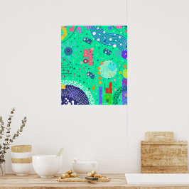 Zee Schuim Zomer: Abstracte Kunst Poster
