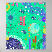 Zee Schuim Zomer: Abstracte Kunst Poster (Voorkant)