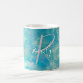 Zee SchuimAgate Marble Abstracte Name Monogram Koffiemok (Center)