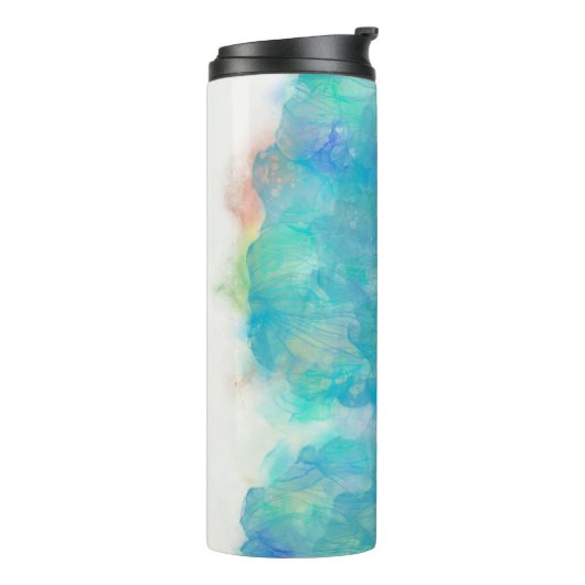 Zee SchuimAgate Marble Abstracte Name Monogram Thermosbeker (Gedraaid links)