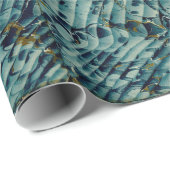 Zee Schuimblauwe gemarmerde boekeindstukken Verpak Cadeaupapier (Rol Hoek)