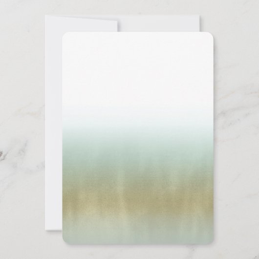 Zee schuimgoud - Elegant strand Modern Weddenschap Kaart (Achterkant)