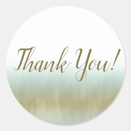 Zee schuimgoud - Elegant strand Modern Weddenschap Ronde Sticker (Voorkant)