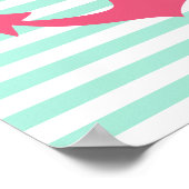 Zee Schuimgroen en roze anker Poster (Hoek)