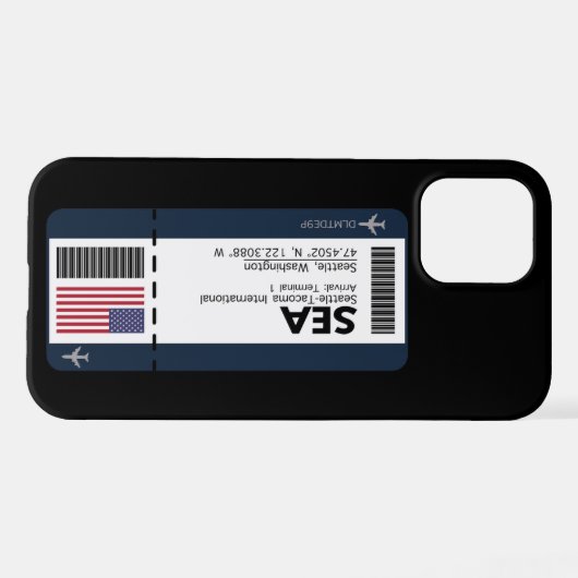 ZEE Seattle Boarding Pass - VS Ticket iPhone Hoesje (Achterkant horizontaal)