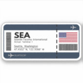 ZEE Seattle Boarding Pass - VS Ticket Sticker (Voorkant)