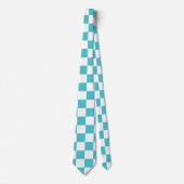 Zee serpent Blue en White Checkerboard Pattern Stropdas (Voorkant)