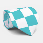 Zee serpent Blue en White Checkerboard Pattern Stropdas (Opgerold)