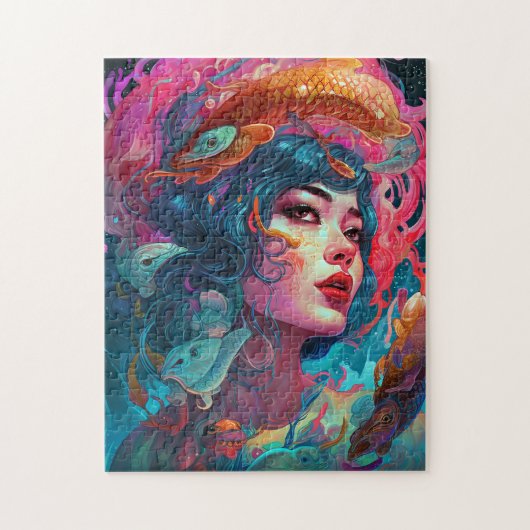 Zee Serpent Hair Lady Fantasy Art Legpuzzel (Verticaal)