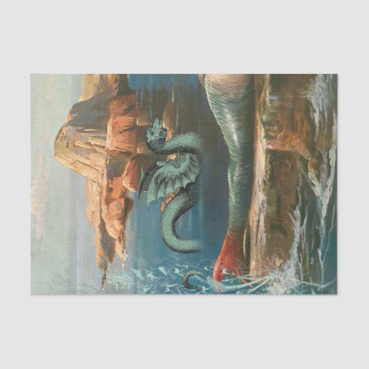 Zee Serpent Ocean Beach Mermaid Decoupage Tissuepapier (Voorkant)