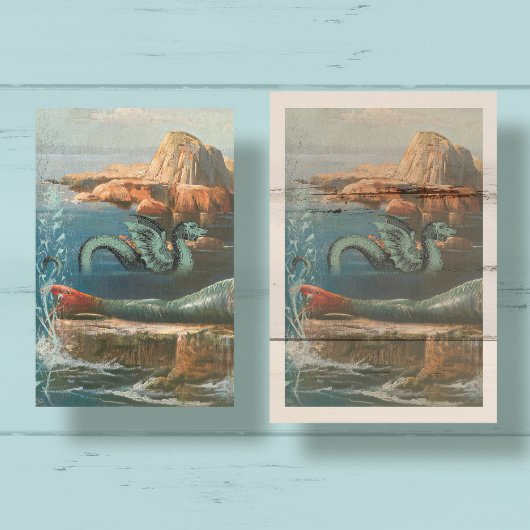 Zee Serpent Ocean Beach Mermaid Decoupage Tissuepapier