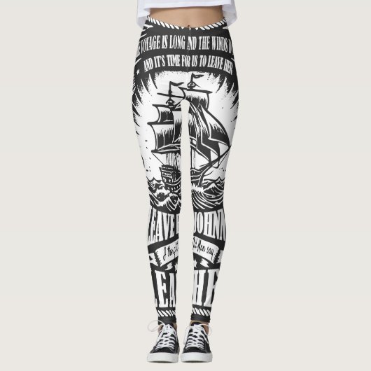 Zee Shanty geïnspireerd "Laat haar, Johnny, laat h Leggings (Voorkant)