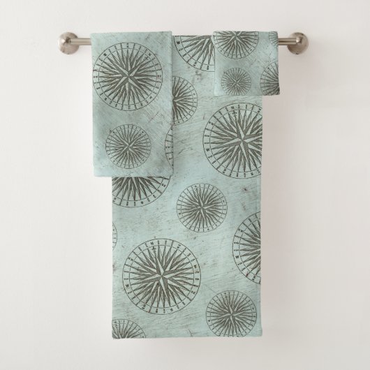  Zee Shanty | Steampunk Compass Ephemera Bad Handdoek (Insitu)