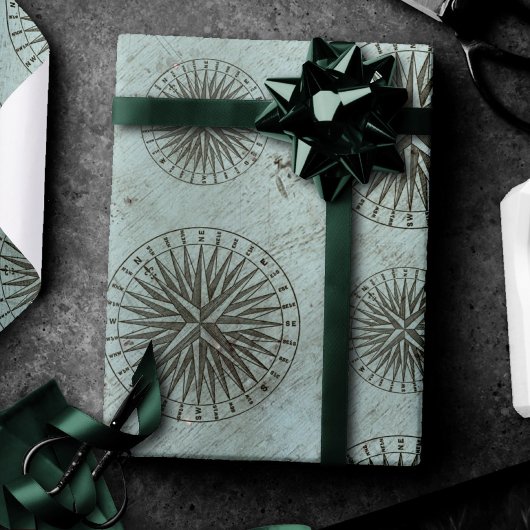  Zee Shanty | Steampunk Compass Ephemera Cadeaupapier