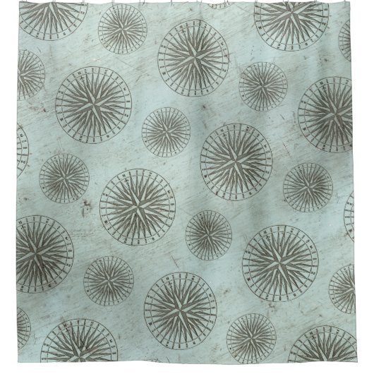  Zee Shanty | Steampunk Compass Ephemera Douchegordijn (Voorkant)