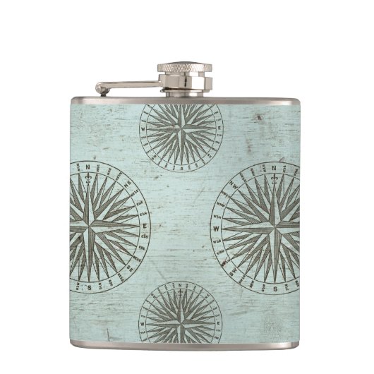  Zee Shanty | Steampunk Compass Ephemera Heupfles (Voorkant)