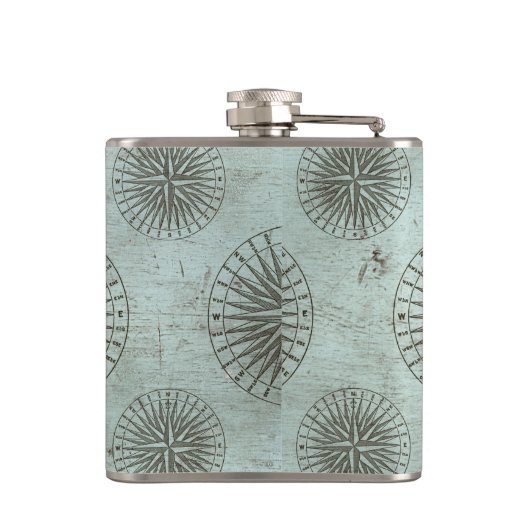 Zee Shanty | Steampunk Compass Ephemera Heupfles (Achterkant)