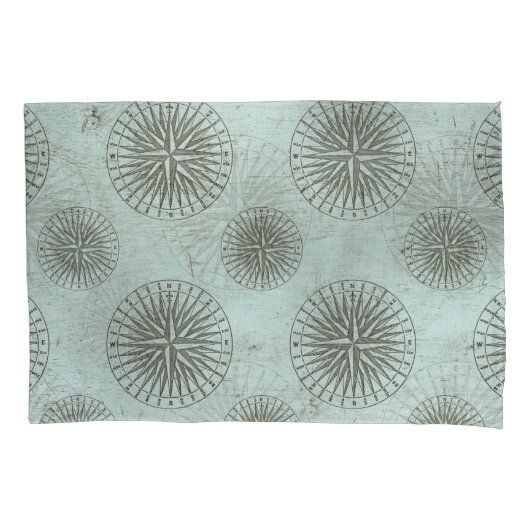 Zee Shanty | Steampunk Compass Ephemera Kussensloop (Voorkant)