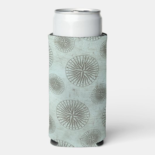 Zee Shanty | Steampunk Compass Ephemera Seltzer Blikjeskoeler (Seltzer Voorkant)