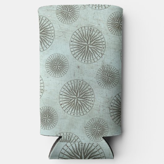 Zee Shanty | Steampunk Compass Ephemera Seltzer Blikjeskoeler (Voorkant)