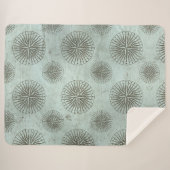  Zee Shanty | Steampunk Compass Ephemera Sherpa Deken (Voorkant (horizontaal))