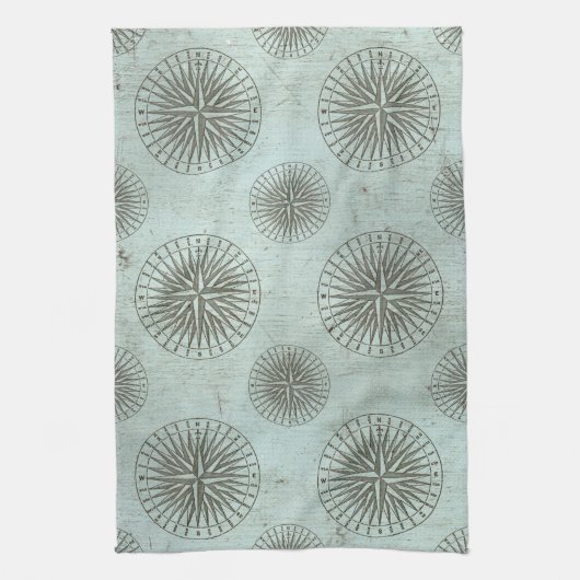  Zee Shanty | Steampunk Compass Ephemera Theedoek (Verticaal)