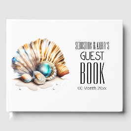 Zee shell 3D iriserende nautische strand schelpen Gastenboek