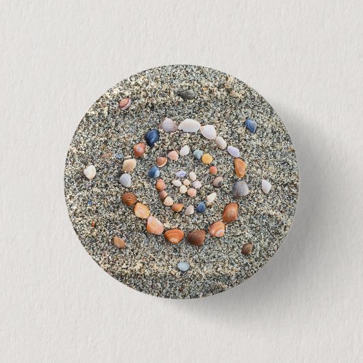 Zee Shell Beach Art Ronde Button 3,2 Cm (Voorkant)