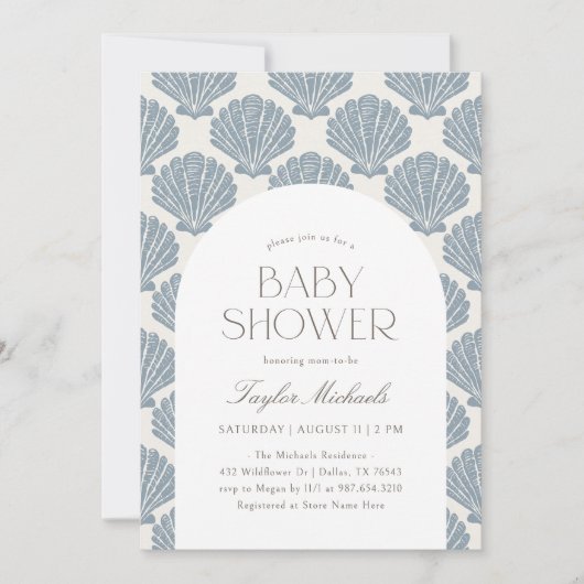  Zee Shell Beach Baby shower Kaart (Voorkant)