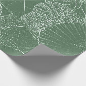Zee Shell Beach Green White Decoupage Cadeaupapier (Hoek)