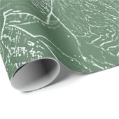 Zee Shell Beach Green White Decoupage Cadeaupapier (Rol Hoek)