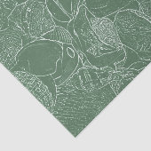 Zee Shell Beach Green White Decoupage Tissuepapier (Detail)