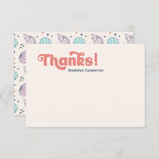 Zee Shell Birthday - dank u kaart (Voorkant / Achterkant)