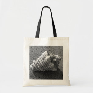 Zee Shell Black en White Beach Canvas tas van Conc