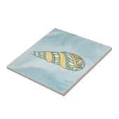 Zee Shell Blauw Mozaïek Nautisch Tegeltje (Zijkant)