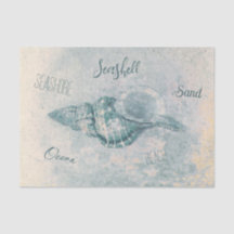 Zee Shell Blauwgroen Beige  Ocean Beach Script