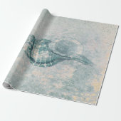 Zee Shell Blauwgroen Beige  Ocean Beach Textuur Cadeaupapier (Uitgerold)