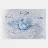 Zee Shell Blue  Antiek Beach Ephemera Inpakpapier Vel (Voorkant 3)