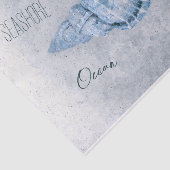 Zee Shell Blue  Antiek Beach Ephemera Tissuepapier (Detail)