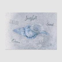 Zee Shell Blue  Antiek Beach Ephemera