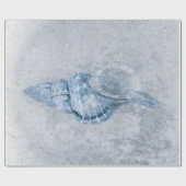 Zee Shell Blue  Antiek Ocean Beach Texture Cadeaupapier (Vlak)
