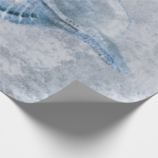 Zee Shell Blue  Antiek Ocean Beach Texture Cadeaupapier (Hoek)