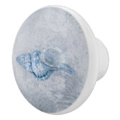 Zee Shell Blue  Antiek Ocean Beach Texture Keramische Knop (Rechts)