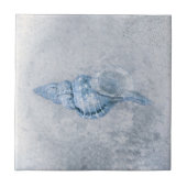 Zee Shell Blue Antiek Ocean Beach Texture Tegeltje (Voorkant)