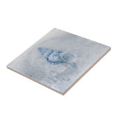 Zee Shell Blue  Antiek Ocean Beach Texture Tegeltje (Zijkant)