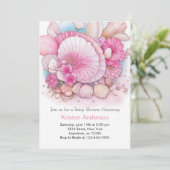 Zee Shell Boho Delight Meisje Baby shower Kaart (Staand voorkant)