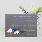 Zee Shell Brown - Bewaar de datumkaarten Save The Date (Staand voorkant)