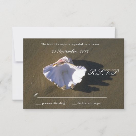 Zee Shell Brown RSVP kaarten Kaartje (Voorkant)
